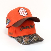 Gorro de Caza de Gamuza de 5 Paneles de Alta Calidad, Color Naranja Brillante, Bordado 3D Personalizado, Gorra de Béisbol con Visera de Camuflaje para Hombre y Mujer, Marca al por Mayor