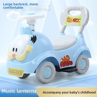 Trottinette à 4 roues pour enfants, à piles, avec télécommande, en plastique, pour garçons et filles de 2 à 4 ans, avec musique