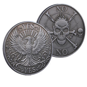 عملة تذكارية معدنية مطلية بتصميم ثلاثي الأبعاد لجمجمة العنقاء، مصنوعة يدويًا من الحديد، متوفرة باللون البرونزي العتيق والفضي، تصميم مخصص مجاني - Product Image 4