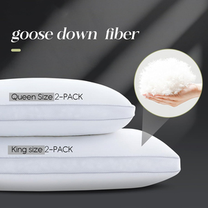 Oreillers en <span class=keywords><strong>duvet</strong></span> d'<span class=keywords><strong>oie</strong></span> taille King, collection hôtelière, pour dormir sur le côté, le dos <span class=keywords><strong>ou</strong></span> le ventre, <span class=keywords><strong>oreiller</strong></span> à soufflets pour dormeurs sur le côté, le dos <span class=keywords><strong>ou</strong></span> le ventre - Product Image 2