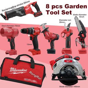 Ensemble de 18 outils électriques sans fil avec batterie au lithium interchangeable 18V, <span class=keywords><strong>service</strong></span> OEM, sac à outils, logo personnalisé, outil électrique sans balais - Product Image 4