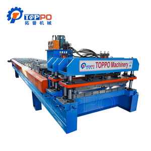 1200mm 먹이 다리 갑판 사다리꼴 지붕 시트 상업용 금속 지붕 용 금속 패널 롤성형 기계 - Product Image 1