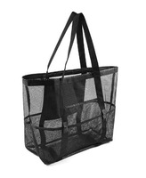 Sacs de plage multifonctionnels en maille pour l'automne et le printemps, toutes saisons, grande capacité, fermeture ouverte, style anglais, sacs fourre-tout pour les vacances et la piscine