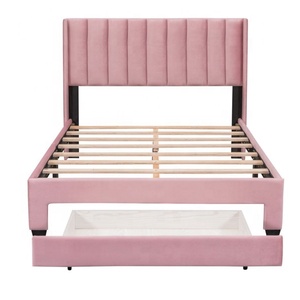 Mobili camera da <span class=keywords><strong>letto</strong></span> di lusso doppia regina king size durevole struttura stabile argento peluche velluto tappezzeria <span class=keywords><strong>letto</strong></span> con <span class=keywords><strong>disegni</strong></span> - Product Image 3