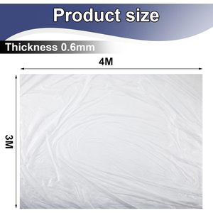 Bâche en plastique jetable 4x3m, anti-poussière, protection peinture, pour usage intérieur et extérieur - Product Image 2
