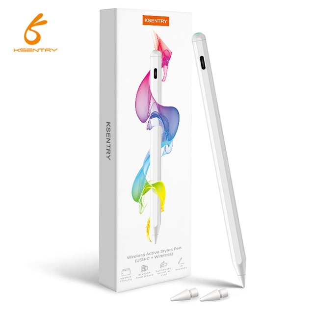 Active Stylus Pen Palm Rejection Tilt Sensitivity Type C Charging Long Battery for iPad Drawing 2018-2024