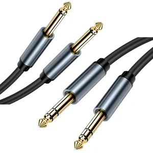 6.5毫米至6.5毫米单声道插孔1/4 "TS电缆6.35毫米至6.35毫米公对公不平衡吉他跳线混音器放大器音频电缆