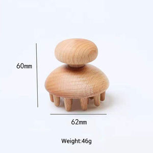 Masseur de cuir chevelu personnalisé en gros pour la relaxation de la tête et du corps, gratte-tête à manche en bois, masseur de tête en forme de griffe de pieuvre - Product Image 6