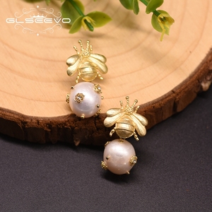Orecchini pendenti di perle d'acqua dolce naturali grandi per le donne orecchini di fidanzamento <span class=keywords><strong>ape</strong></span> ciondola gioielli raffinati - Product Image 2