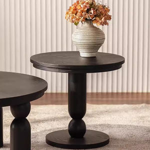 French Retro Wood Side <strong>Table</strong> American Black <strong>Small</strong> Coffee <strong>Table</strong> with High Bedside Shelf Antiqued <strong>Corner</strong> <strong>Table</strong> <strong>Hallway</strong> Use - Product Image 1