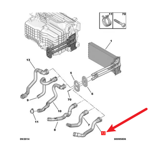 Tubo de Agua para Calefacció<span class=keywords><strong>n</strong></span> de Auto, Nuevo, OE 9803727380, para Peugeot 3008, <span class=keywords><strong>Citro</strong></span>ë<span class=keywords><strong>n</strong></span> C4, C4L, DS4, <span class=keywords><strong>DS5</strong></span> - Product Image 2