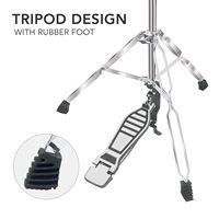 AOOLOO Support de Hi-Hat 22 mm avec Pédale Lisse et Trépied Réglable en Alliage d'Aluminium et Fer, Universel pour Batterie