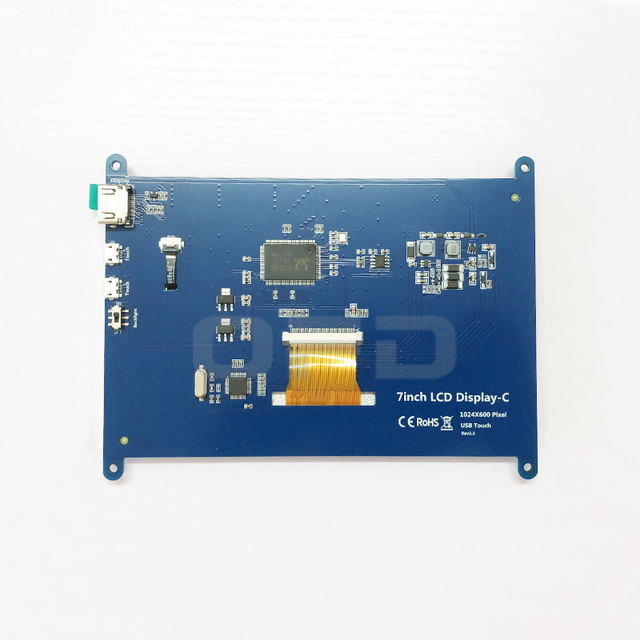 7 Inch LCD Display-C USB Touch 1024x600 Pixel IPS Capacitive Touch Panel TFT LCD Display for Raspberry Pi 3B+ 4B 7'' Display Kit