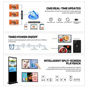 Kiosque interactif intérieur HAORYZON, écran LCD sur pied, signalisation numérique, totem tactile pour affichage publicitaire, restaurants, banques - Product Image 2