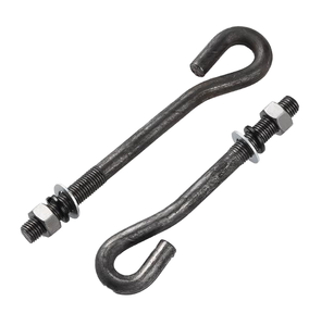 <span class=keywords><strong>ราคา</strong></span>สุดคุ้ม ตะขอเหล็กดำแบบ <span class=keywords><strong>J</strong></span> พร้อมน็อตและแหวนรอง สำหรับยึดแผงโซลาร์เซลล์บนหลังคา ขนาด M10 <span class=keywords><strong>M12</strong></span> M16 เกลียวเต็ม - Product Image 1
