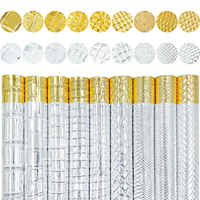 0.8mm Tissé Crocodile Serpent Faux Cuir Or Argent En Relief Cuir Artificiel Imperméable PU Cuir