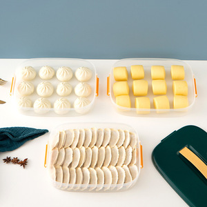 Dumpling <b>Box</b> Food Grade <b>Freezer</b> Container Multi Layer Quick Freeze Storage For Home Refrigerator Rectangle Clip On Lid - Product Image 3