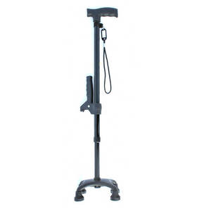 Bâton de marche télescopique réglable en alliage d'aluminium avec embout en caoutchouc, aide à la marche pour personnes âgées, double poignée pour une sécurité accrue en voyage - Product Image 5