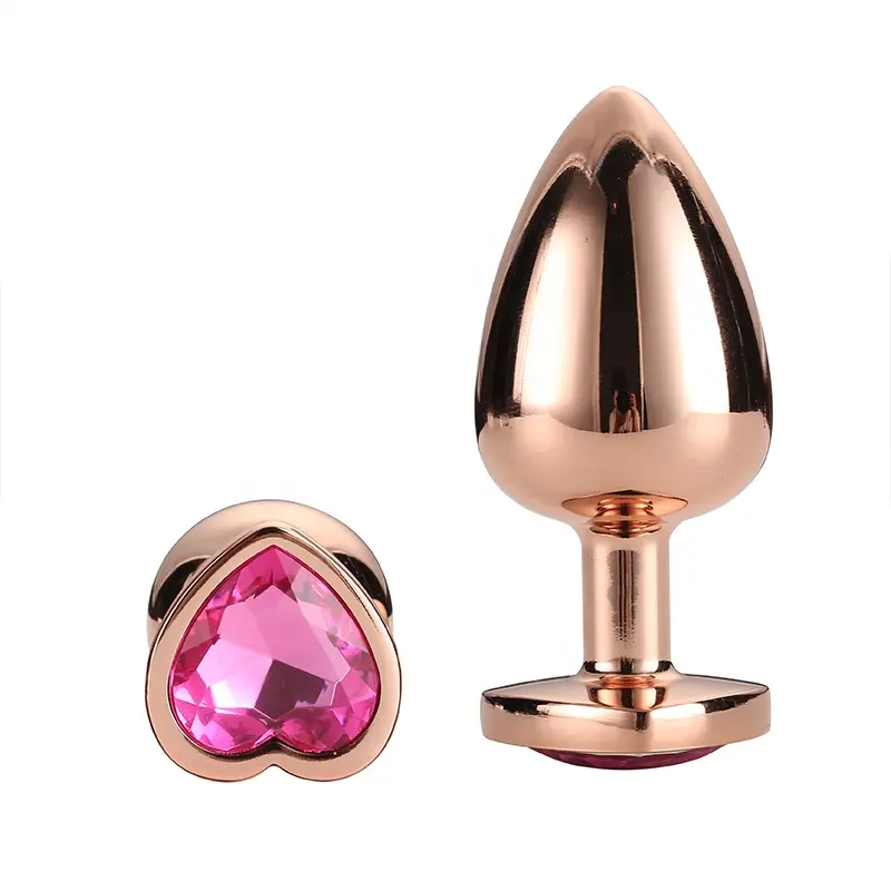 Vente directe d'usine, Plug Anal en forme de cœur en or Rose, produits pour adultes, jouet sexuel en métal, plaisir Anal pour hommes et femmes