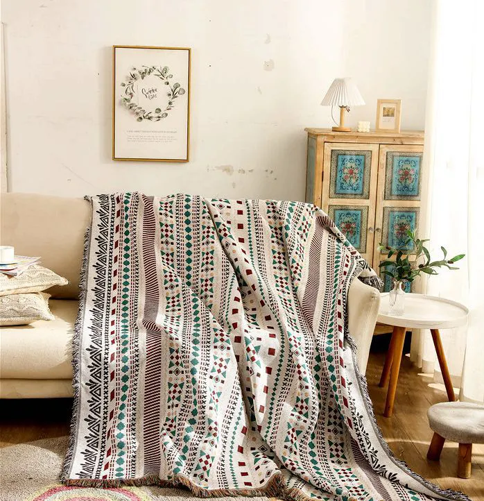 Couverture de plage tissée bohème en coton recyclé 2023 Tapis de pique-nique extérieur personnalisé Boho