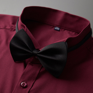 Camisa de vestir de esmoquin para hombre de talla grande, de popelina, con cuello vuelto, manga larga, transpirable, antiarrugas, de secado rápido, con cuentas, para otoño, ecológica - Product Image 3