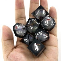 Tout nouveau Polyhedarl Blue Quicksand Liquid Core Resin Christmas DND Dice avec boîte en métal