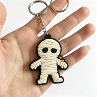 Customized Removable Funny Cartoon Various Halloween Keychains Llaveros PVC Plastic 2D Spooky Pumpkin Keychains