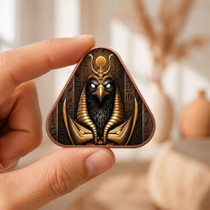 Pièces de défi personnalisées en forme de triangle, avec hiéroglyphes égyptiens anciens en relief 3D, souvenirs de collection, cadeaux - Product Image 3