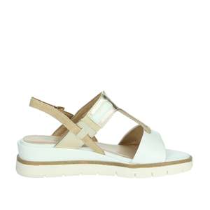 Sandalo con Zeppa da Donna Marco Tozzi Bianco e Oro con Cinturini Stile Estivo - Product Image 4