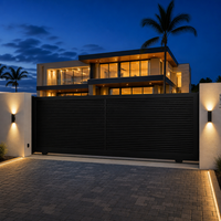 Portail coulissant vertical en aluminium, design moderne, thermolaqué, pour entrée de villa, maison, jardin, sécurité
