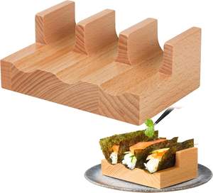 Soportes de madera para tacos de <span class=keywords><strong>Sushi</strong></span>, soportes de mano Temaki Premium, estantes de exhibición de madera para restaurante, platos de presentación de comida, barcos - Product Image 1