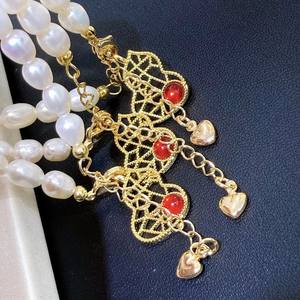 Bracelet en perles d'eau douce de style vintage avec incrustation de perles de millet, compétition folle pour les pendentifs et les breloques en perles - Product Image 1