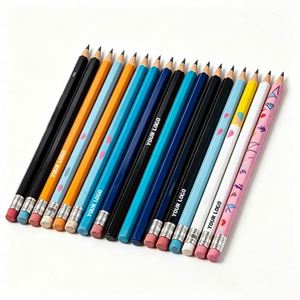 Proveedor de Artículos de Papelería para Regalos Promocionales al por Mayor, Lápices de Dibujo de Grafito Profesionales, Lápiz Redondo Negro HB al por Mayor con Impresión de Logotipo Personalizado - Product Image 1