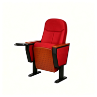 Chaises pliantes en métal, bois et tissu pour salles de conférence, églises, théâtres, cinémas, auditoriums avec tablette d'écriture
