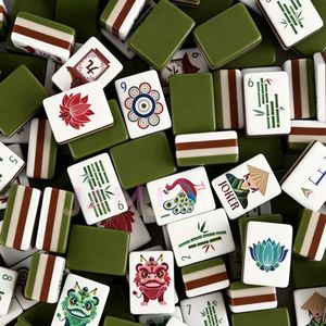American <b>Mahjong</b> <b>Set</b> for Party 166 Tiles 4 Fun Color Pushers Racks Party Design Game Night Friends Gathering - Product Image 1