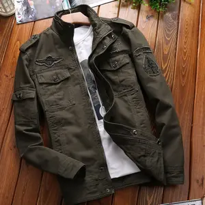 Jaqueta casual de algodão masculina, casaco de cor verde para outono 2023