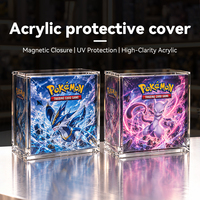 Boîte de protection transparente en acrylique avec fermeture magnétique ETB 5+8 mm, anti-poussière, pour cartes de collection TCG