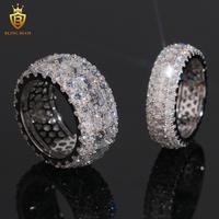 Offre Spéciale – Bagues en Argent Sterling 925 avec Moissanite Coupe Asscher – Bagues Hip-Hop pour Hommes avec Moissanite – Passent le Test du Diamant