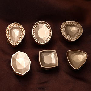 Série Gemstone 2 Tête de tampon en cuivre à relief irrégulier, imitation diamant, pour décoration de sceau - Product Image 4
