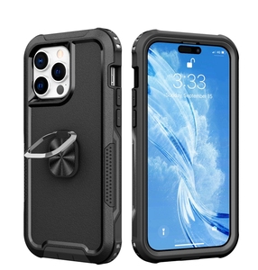 เคสโทรศัพท์3 in 1แบบไฮบริดมีวงแหวนกันกระแทกสำหรับ <span class=keywords><strong>iPhone</strong></span> 15 14 13 12 11 <span class=keywords><strong>XS</strong></span> XR PRO MAX ฝาครอบป้องกันด้านหลัง - Product Image 1