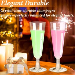 Verres à <span class=keywords><strong>champagne</strong></span> en plastique jetables légers BST de 5,5 oz, transparents, pour mariage, fête d'anniversaire, vin - Product Image 5