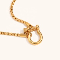 Dingran Collier Chaîne en Acier Inoxydable Design Personnalisé, Pendentif avec Fermoir en Acier Inoxydable Plaqué Or 18K