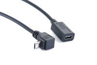 Connecteur Micro5p mâle à 90 degrés gauche/droite, adaptateur d'extension Type-C femelle, câble en PVC, compatible avec les appareils Android