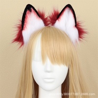 Bandeau en peluche fait main unisexe avec oreilles de loup, style Lolita, pour cosplay d'anime, costume d'Halloween, accessoires capillaires
