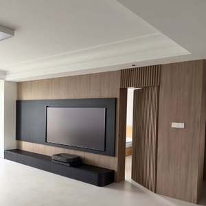 Ensemble de meubles de salon, console murale suspendue pour téléviseur, design moderne de luxe, panneau en mélamine MDF, bois - Product Image 2