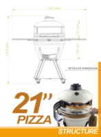 Four à pizza Auplex en céramique italienne moderne de 21 pouces, utilisation intérieure/commerciale/restaurant, charbon de bois, fonte, mobile, extérieur, au feu de bois