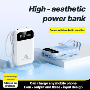 All'ingrosso 10000mAh portatile Power Bank Micro USB ingresso PVC incorporato cavo di ricarica Mini Logo stampato Mobile Power Bank disponibile - Product Image 2