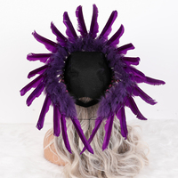 Serre-tête ajustable en plumes naturelles, fait main, style indien, accessoire de costume pour fête à thème et scène