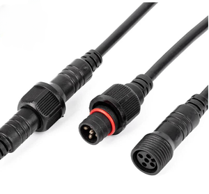 Водонепроницаемый разъем QUANWEI 2pin (штекер-гнездо) для наружного светодиодного освещения, черный кабель - Product Image 4