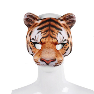 Maschera in EVA per Halloween, Vendita all'Ingrosso, per Balli in Maschera, Carnevale, Feste, Cosplay, Mezza Faccia, Animale Tigre - Product Image 4